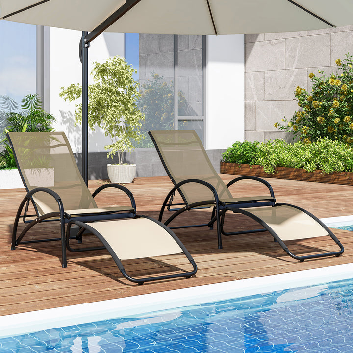 2 in 1 Outdoor Lounge Chair with 20° Rocking Angle