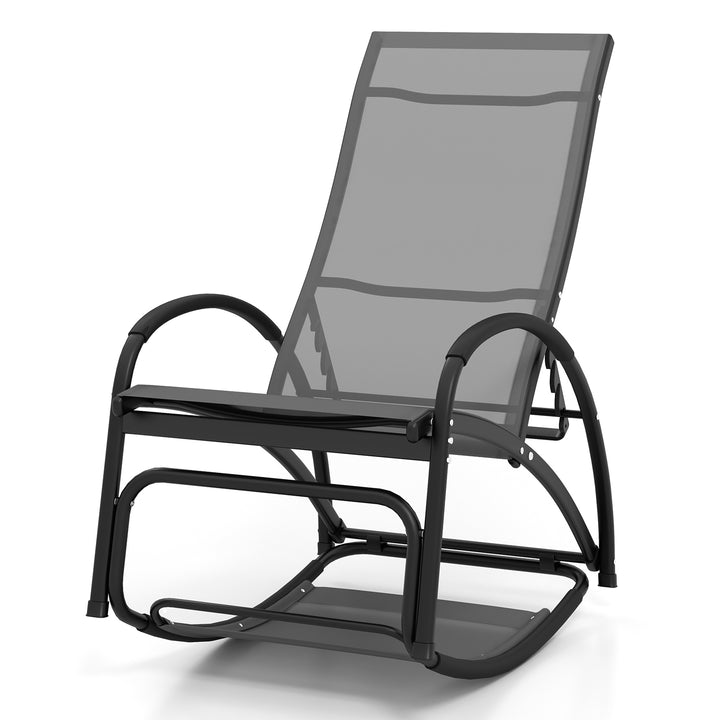 2 in 1 Outdoor Lounge Chair with 20° Rocking Angle