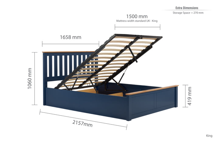 Phoenix Wooden Ottoman Bed with Ample Storage in Multiple Finishes