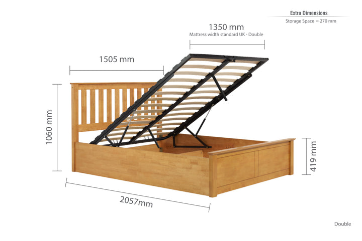 Phoenix Wooden Ottoman Bed with Ample Storage in Multiple Finishes