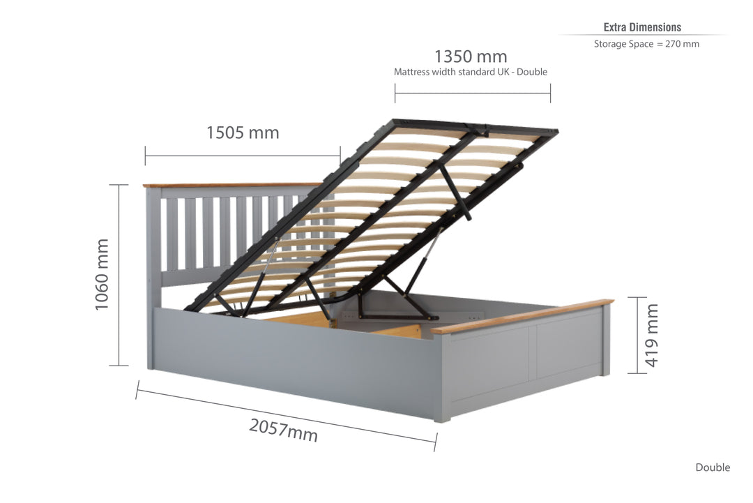 Phoenix Wooden Ottoman Bed with Ample Storage in Multiple Finishes
