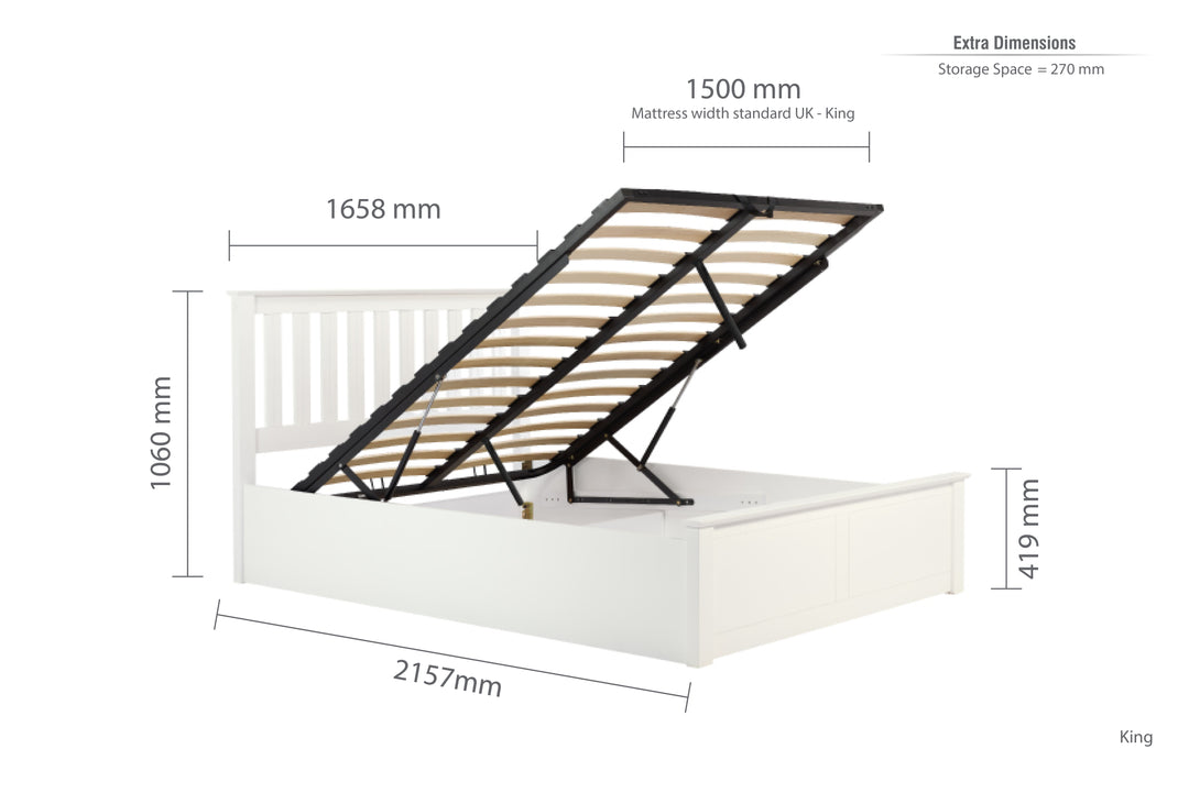 Phoenix Wooden Ottoman Bed with Ample Storage in Multiple Finishes