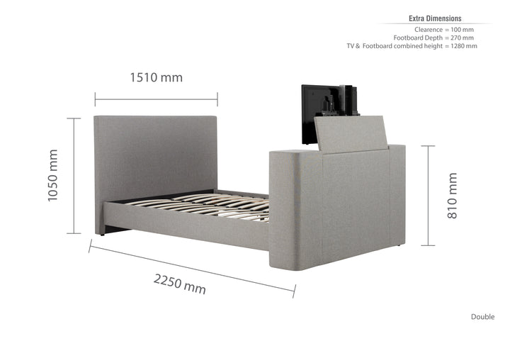Plaza Luxury TV Bed with Remote Controlled Lift for Ultimate Comfort
