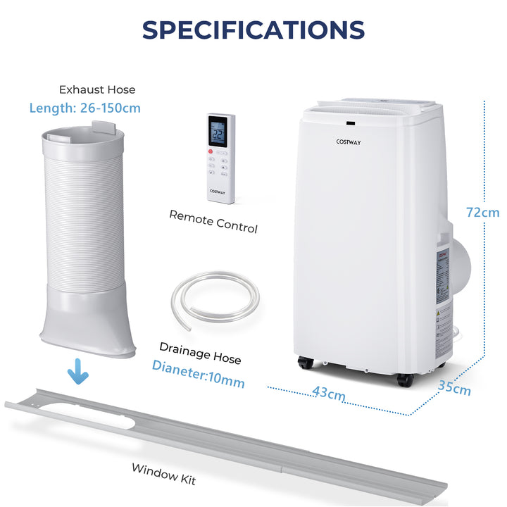 Portable Air Conditioner with Remote Control 9000/12000 BTU - TidySpaces