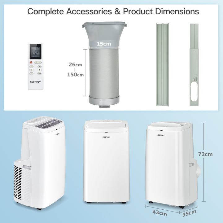 Portable Air Conditioner with Remote Control 9000/12000 BTU - TidySpaces