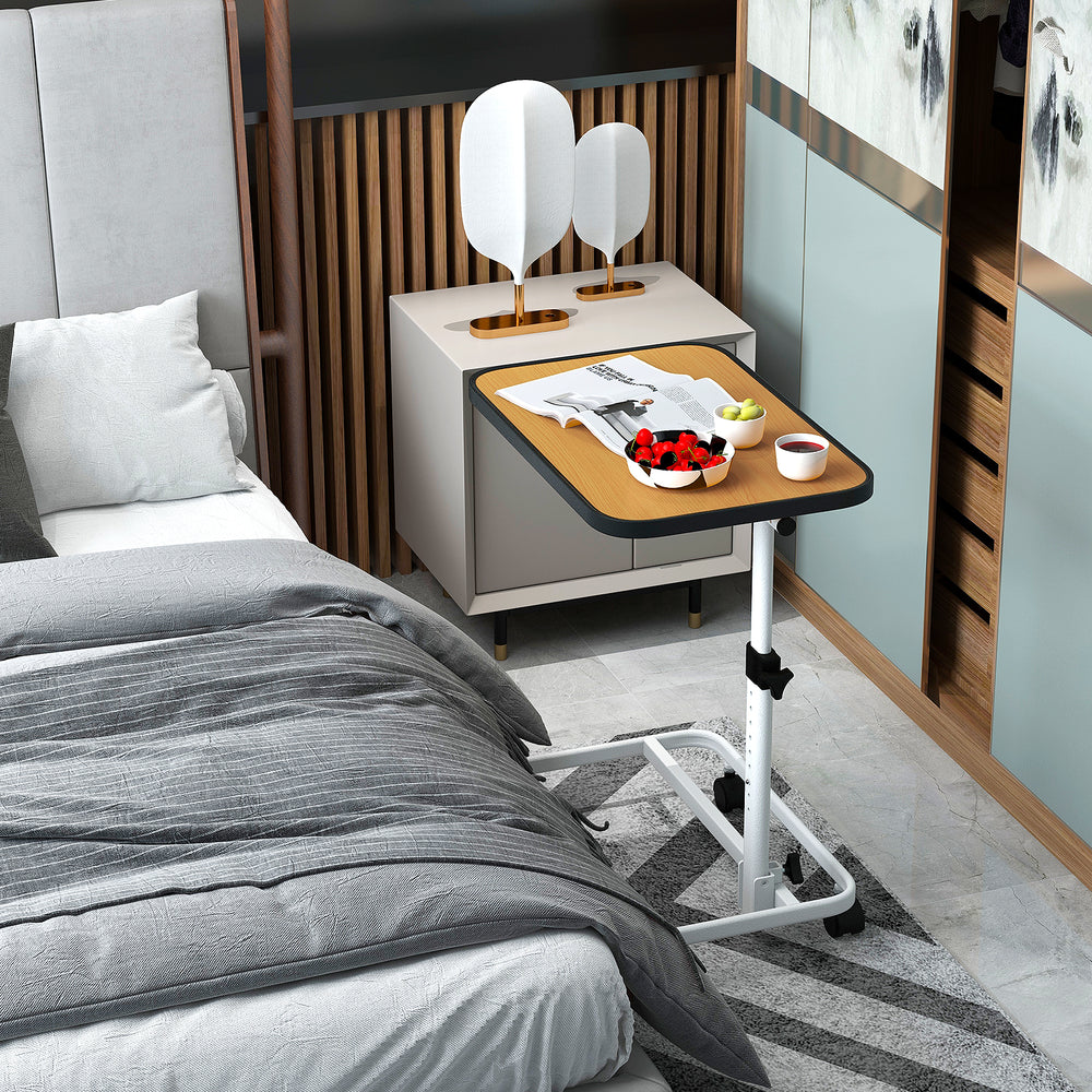 Portable Bedside Table with 9 Level Adjustable Height - TidySpaces