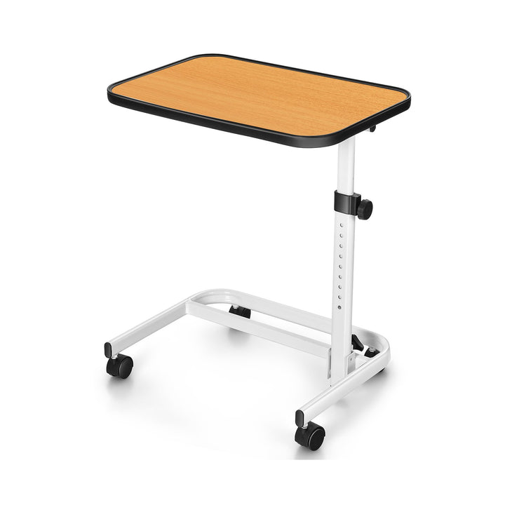 Portable Bedside Table with 9 Level Adjustable Height Natural - TidySpaces