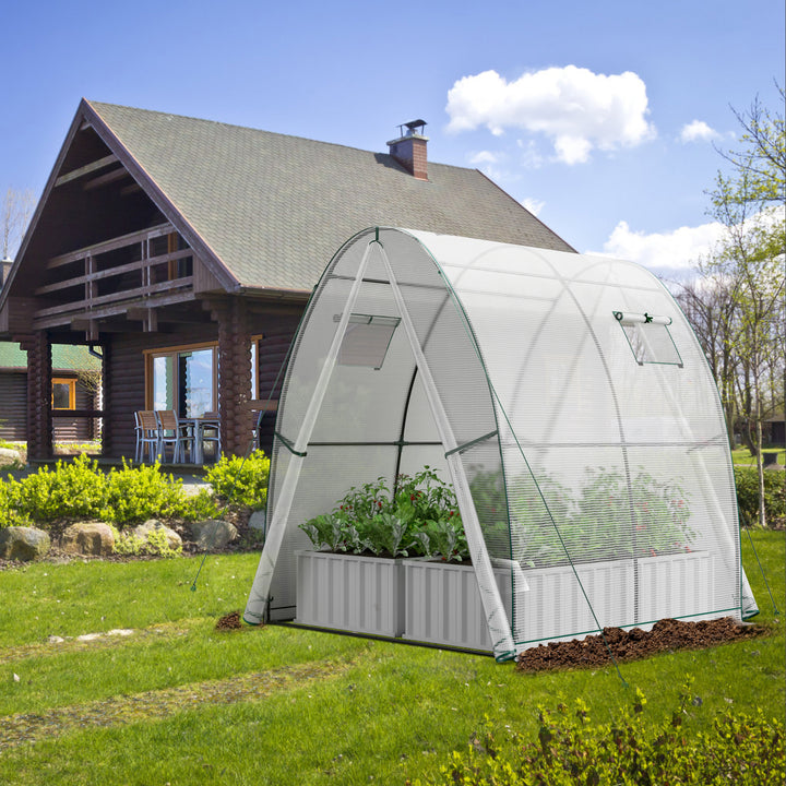 Portable Wall in Tunnel Greenhouse with 2 Zippered Doors