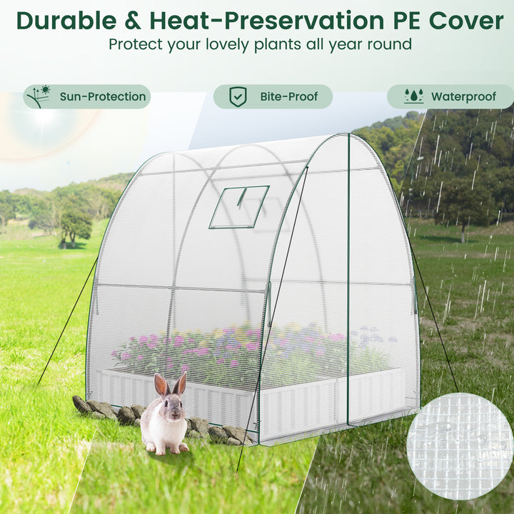Portable Wall in Tunnel Greenhouse with 2 Zippered Doors