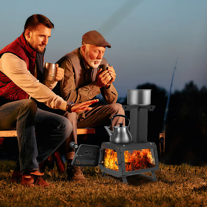 Portable Wood Burning Stove with 2 Cooking Positions - TidySpaces