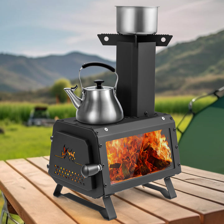 Portable Wood Burning Stove with 2 Cooking Positions - TidySpaces