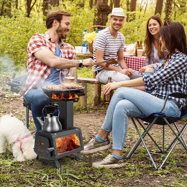 Portable Wood Burning Stove with 2 Cooking Positions - TidySpaces
