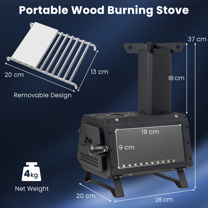 Portable Wood Burning Stove with 2 Cooking Positions - TidySpaces