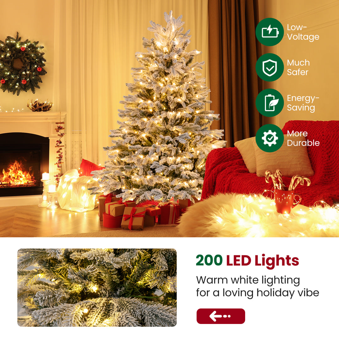 Pre-Lit Artificial Christmas Tree with PE PVC Branch Tips and Warm White LED Lights