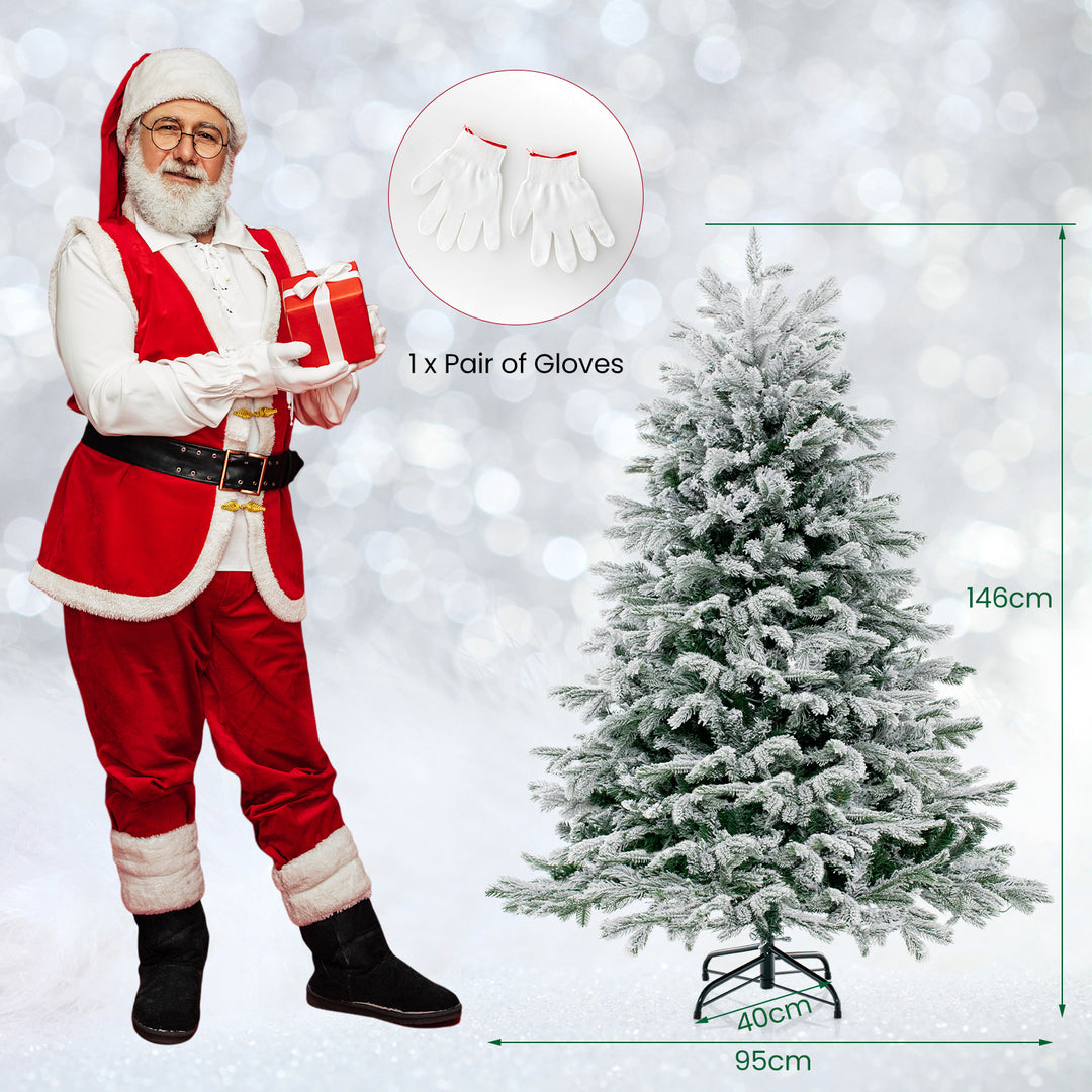 Pre-Lit Artificial Christmas Tree with PE PVC Branch Tips and Warm White LED Lights