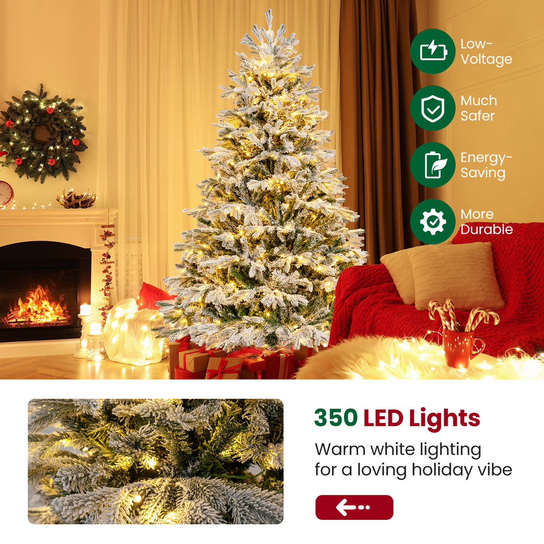 Pre-Lit Artificial Christmas Tree with PE PVC Branch Tips and Warm White LED Lights