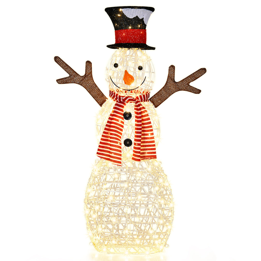 Pre-Lit Lighted Standing Snowman Christmas Decoration with Ground Stakes - TidySpaces