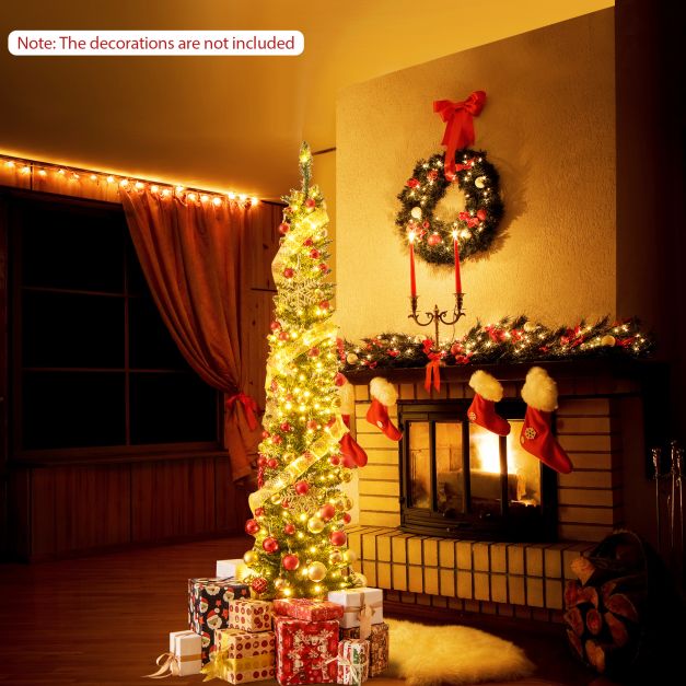 Pre-Lit Christmas Tree with Branch Tips and Warm White LED Lights-6FT