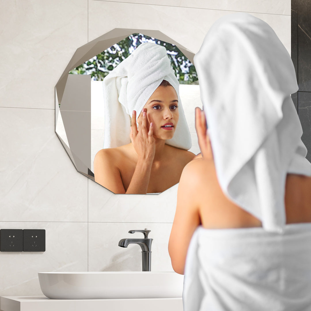 Premium Silver Polished Frameless Wall Mount Mirror - TidySpaces