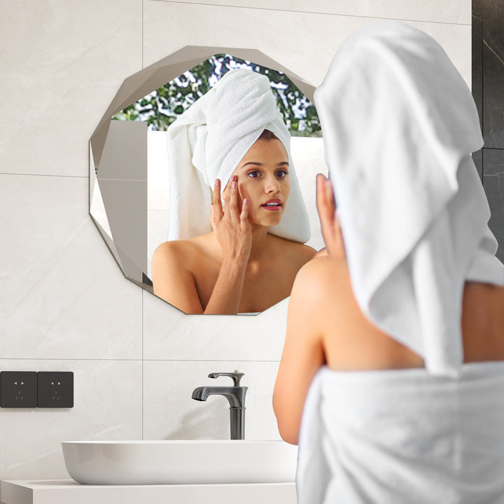 Premium Silver Polished Frameless Wall Mount Mirror - TidySpaces