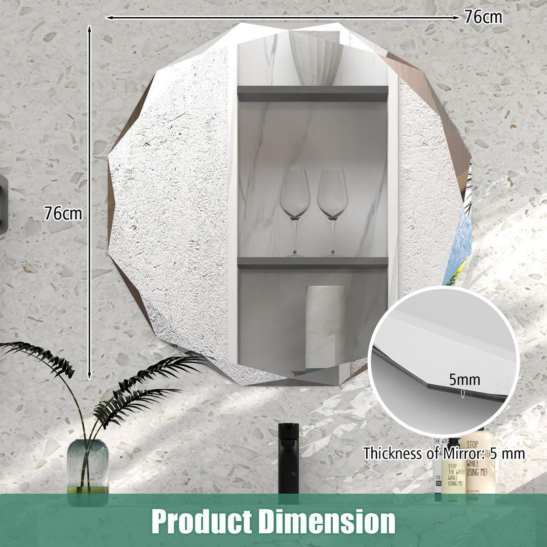 Premium Silver Polished Frameless Wall Mount Mirror - TidySpaces