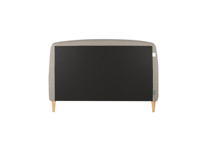 Quebec Upholstered Bed Frame with Gentle Curves and Soft Grey Fabric