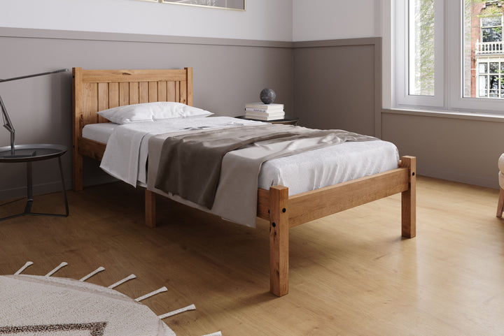 Rio Solid Pine Bed with Slatted Base for Enhanced Support and Airflow