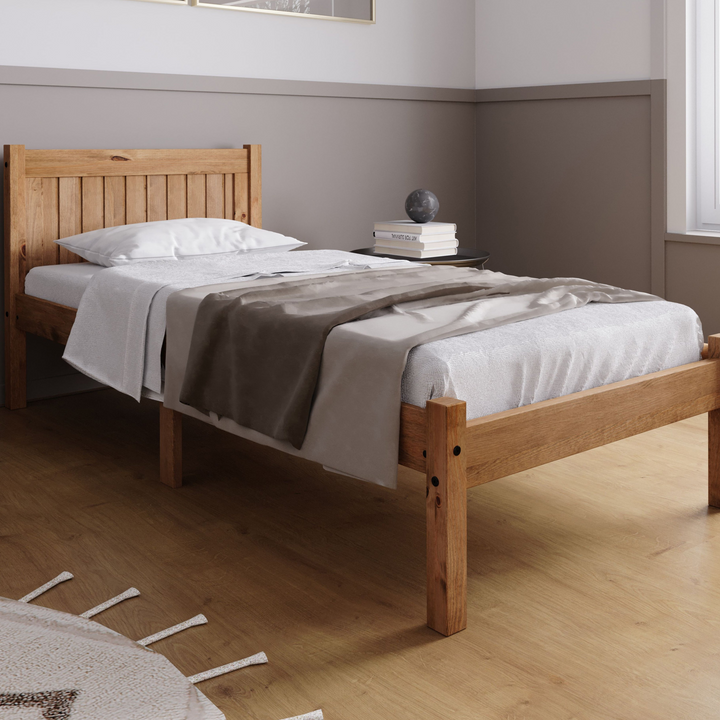 Rio Solid Pine Bed with Slatted Base for Enhanced Support and Airflow