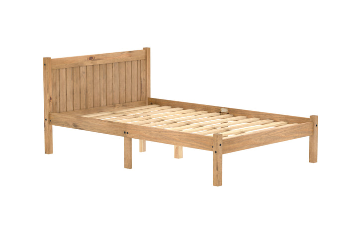 Rio Solid Pine Bed with Slatted Base for Enhanced Support and Airflow