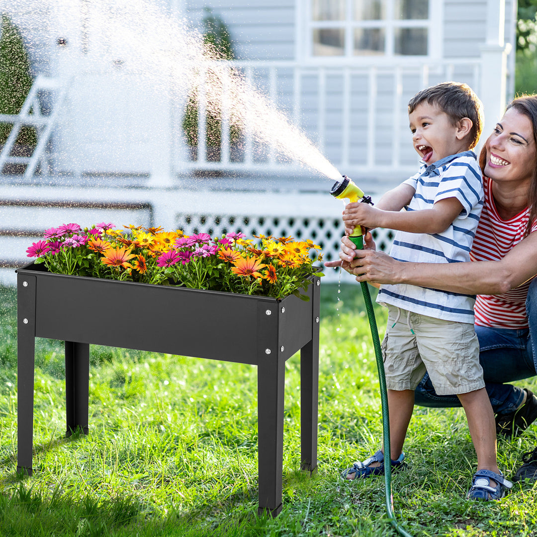 45 cm Tall Raised Garden Bed with Drainage Hole-Black