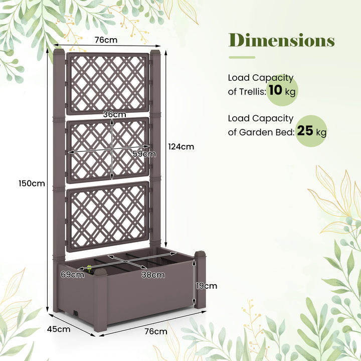 Self-Watering Standing Planter Box Lattice Panels for Vine Climbing Fruits Vegetables - TidySpaces