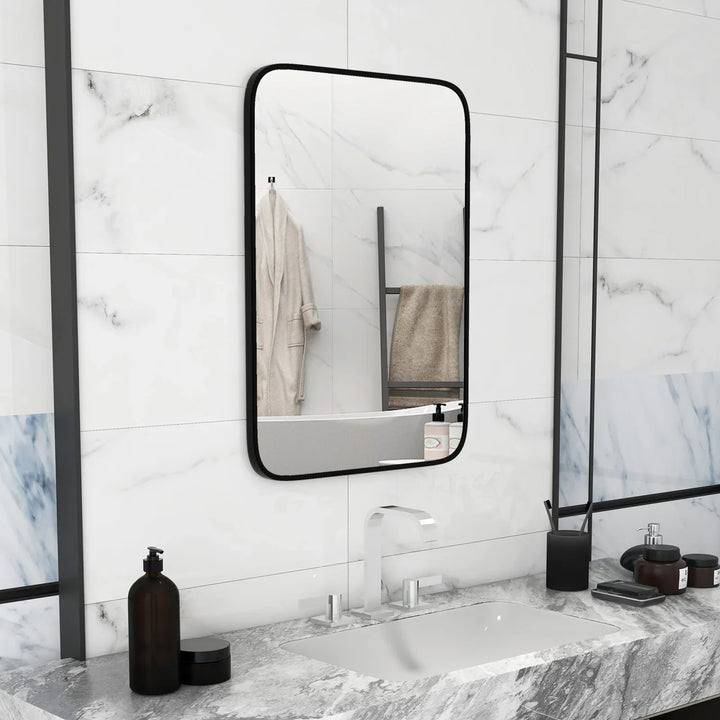 Rectangle Bathroom Mirror with Shatter-Proof Film and Expansion Screws - TidySpaces