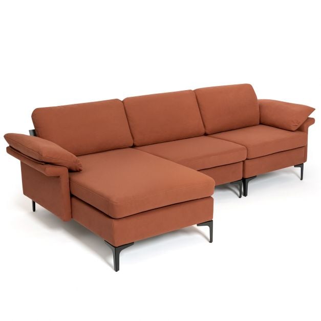 L shaped 3 Seat Upholstered Sectional Sofa - TidySpaces