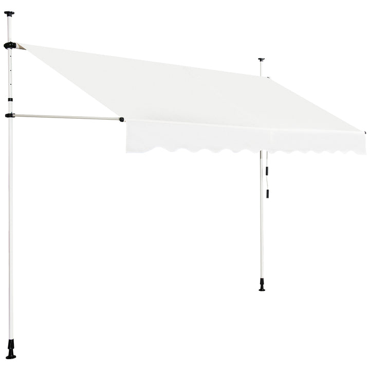 Retractable Telescopic Awning Sun Shade with Manual Crank Handle