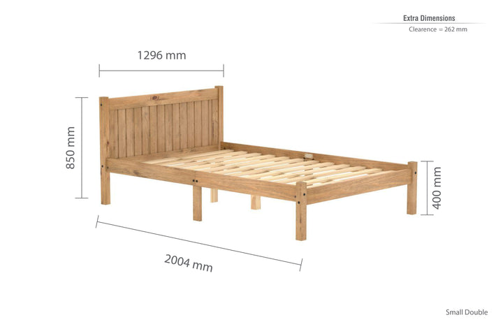 Rio Solid Pine Bed with Slatted Base for Enhanced Support and Airflow