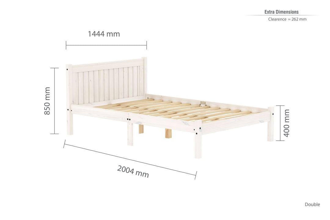 Rio Solid Pine Bed with Slatted Base for Enhanced Support and Airflow