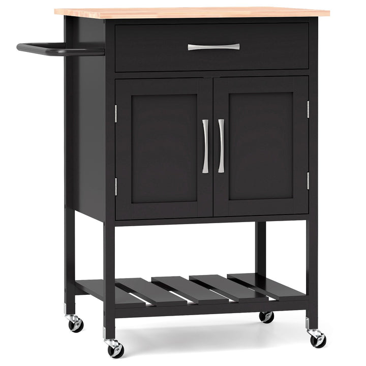 Rolling Kitchen Island Cart with Drawer and 2