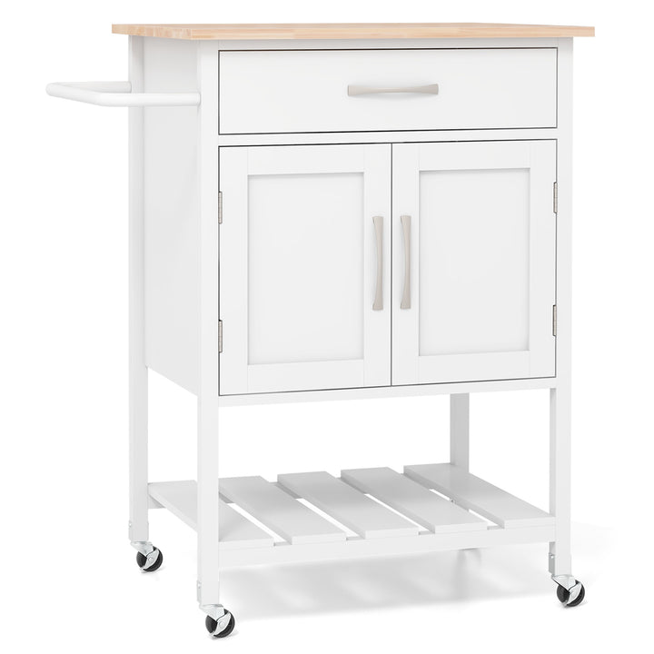 Rolling Kitchen Island Cart with Drawer and 2