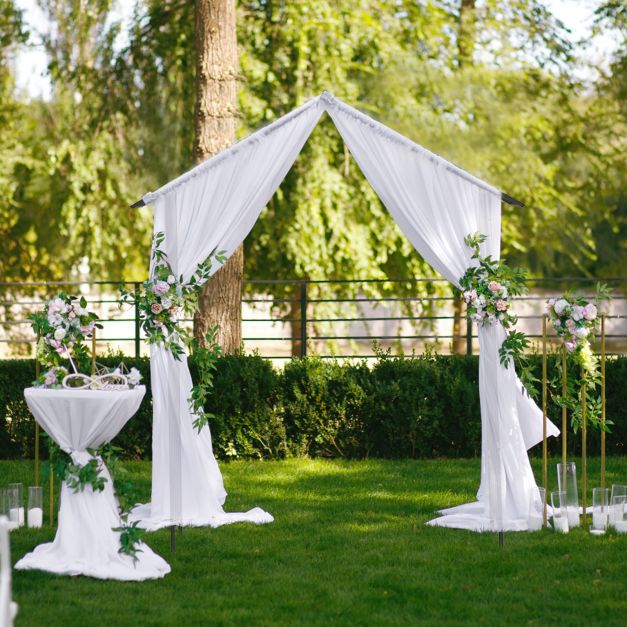 Roof-shaped Top Garden Arbor Garden Trellis Pergola with Side Crossbars-Black
