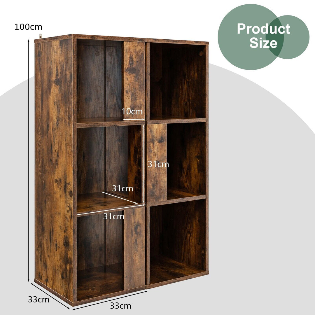 2 Pieces 3 Tier Wooden Storage Bookcase - TidySpaces
