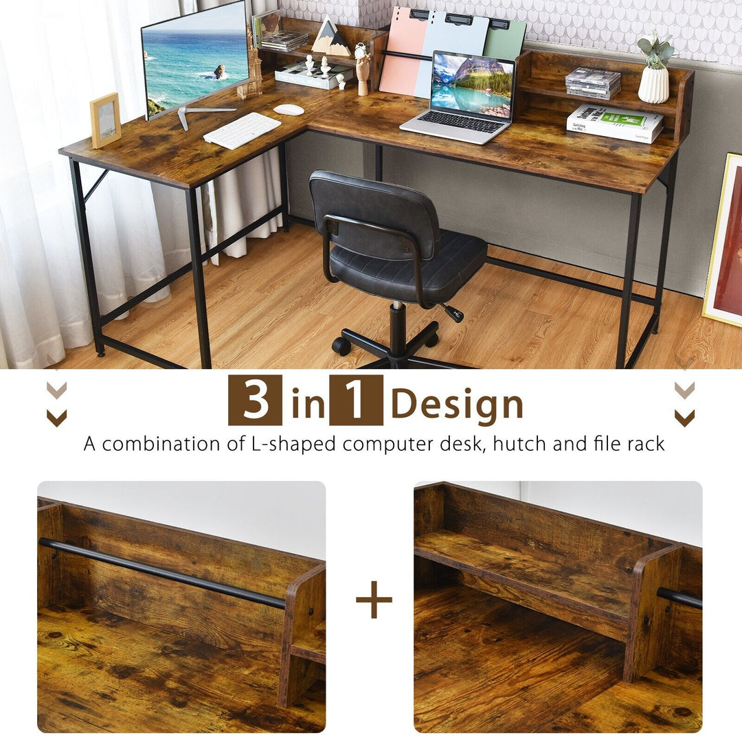 Industrial L Shaped Corner Computer Desk - TidySpaces
