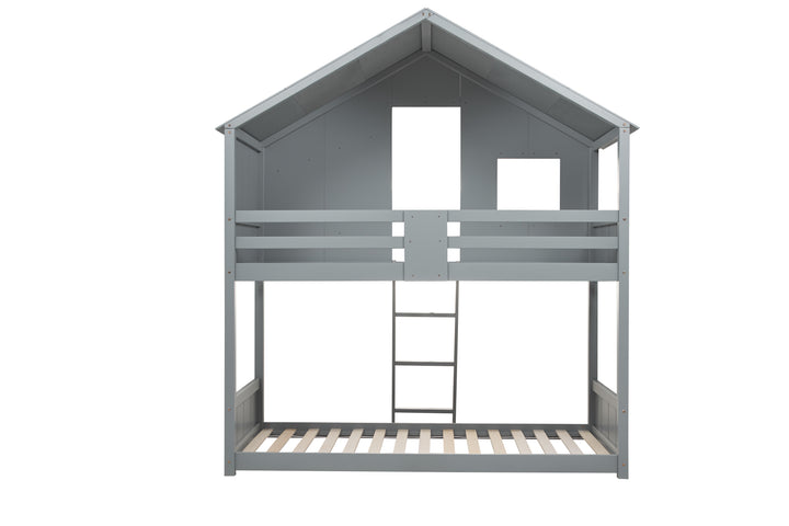 Safari Bunk Bed with Cosy Shelter and Traditional Pitch Roof for Imaginative Play