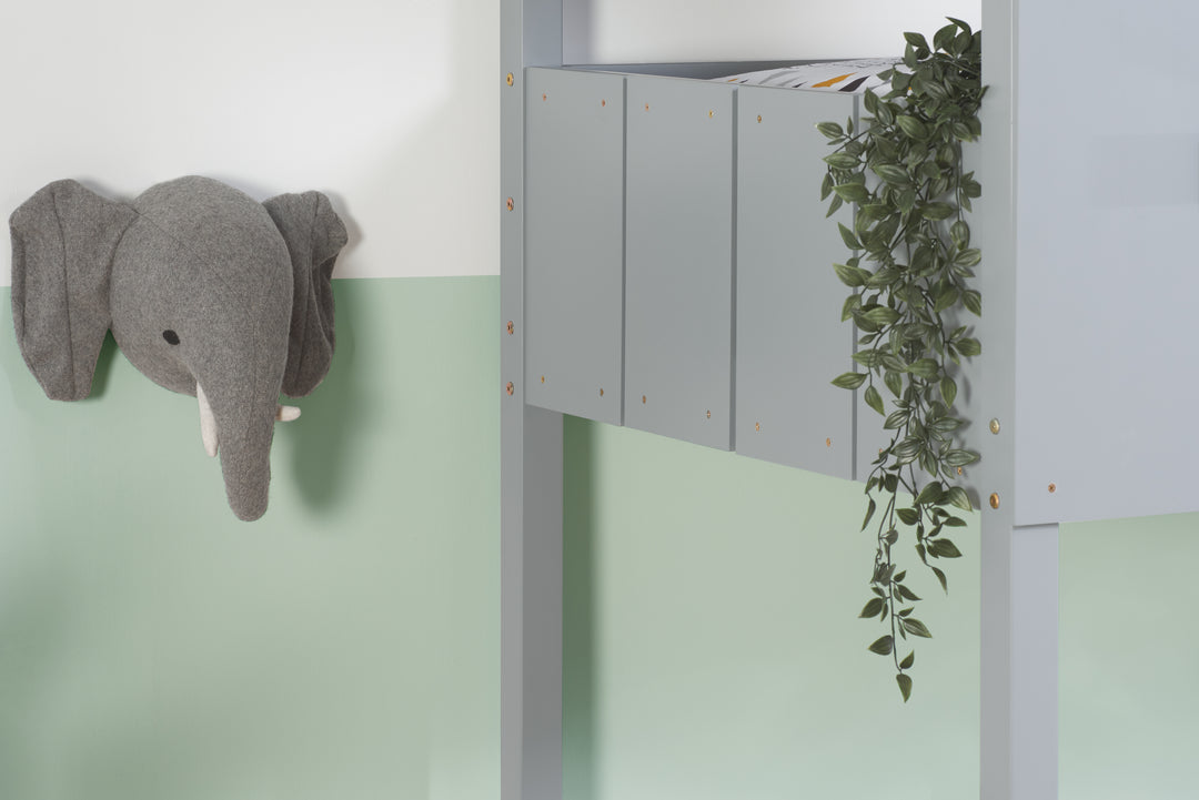 Safari Bunk Bed with Cosy Shelter and Traditional Pitch Roof for Imaginative Play