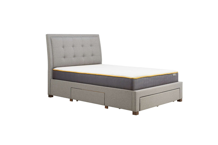 Sophisticated Shelby Bed with Storage Drawers and Deep-Buttoned Headboard