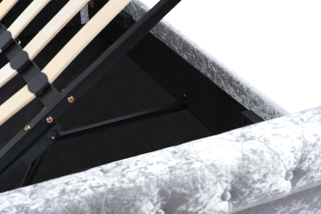 Sienna Ottoman Bed with Luxury Fabric Finish and Gas Lift Storage