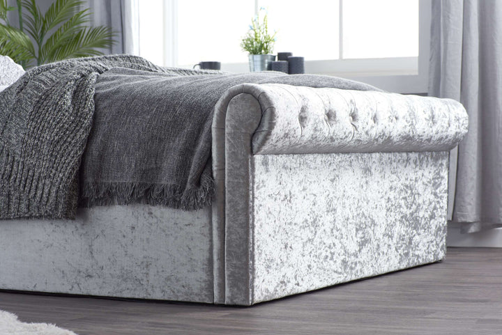 Sienna Ottoman Bed with Luxury Fabric Finish and Gas Lift Storage