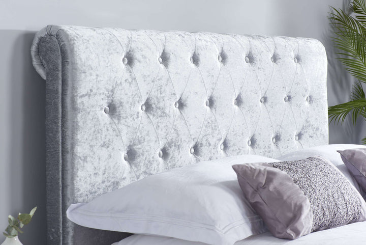 Sienna Ottoman Bed with Luxury Fabric Finish and Gas Lift Storage