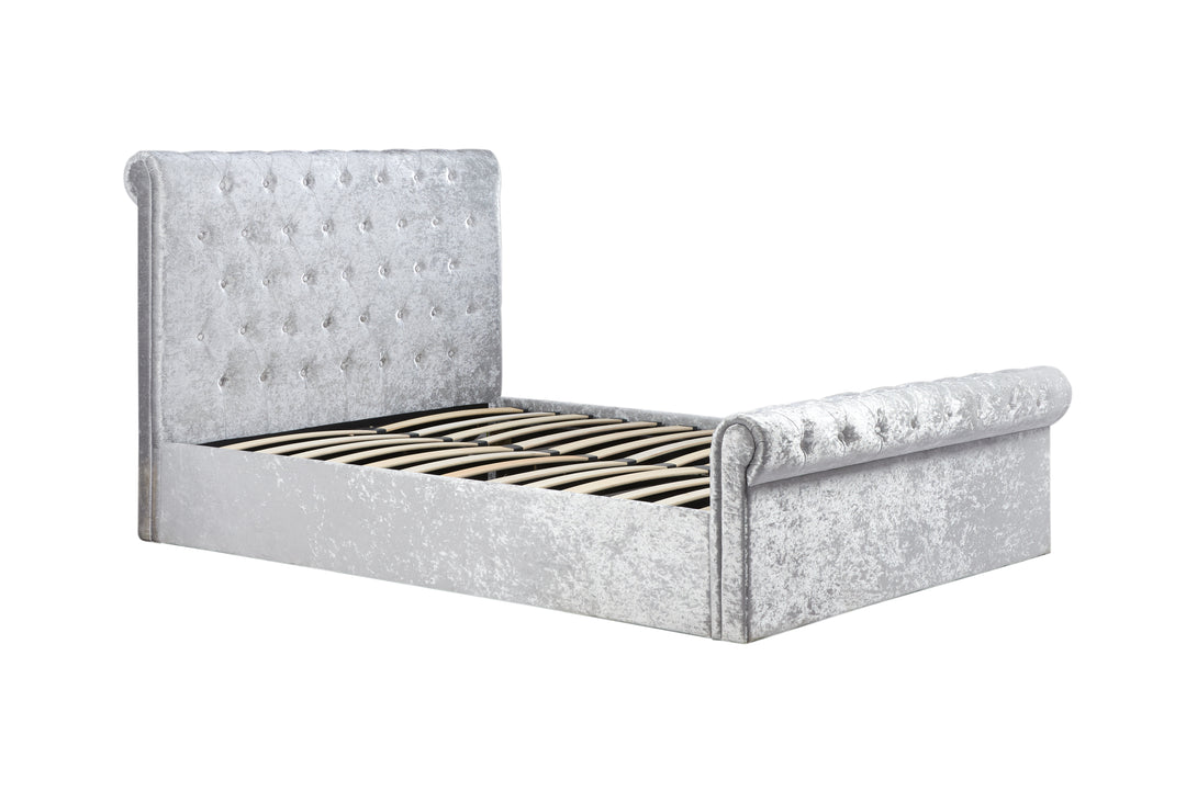 Sienna Ottoman Bed with Luxury Fabric Finish and Gas Lift Storage