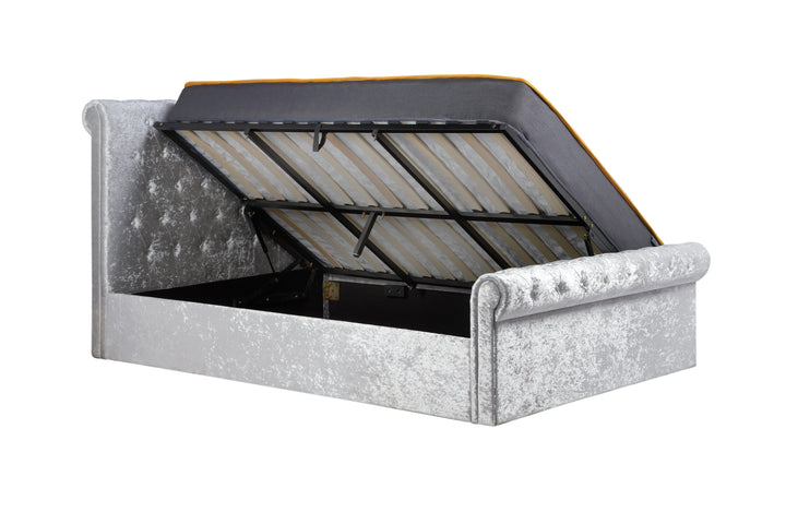 Sienna Ottoman Bed with Luxury Fabric Finish and Gas Lift Storage