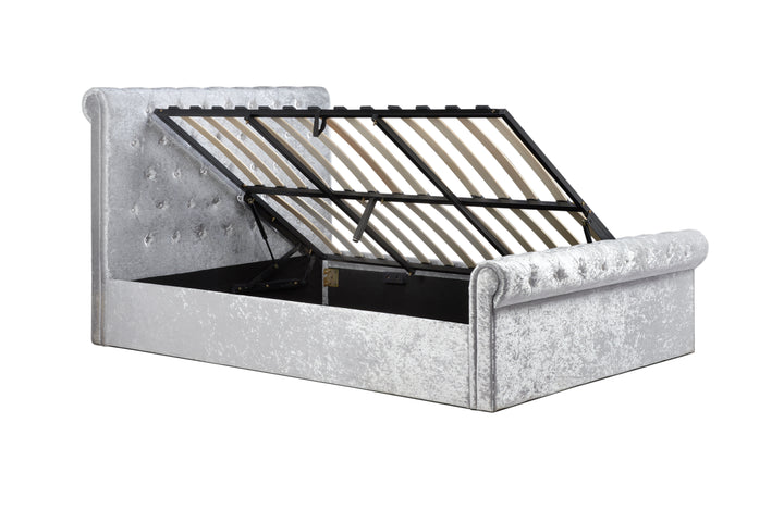 Sienna Ottoman Bed with Luxury Fabric Finish and Gas Lift Storage